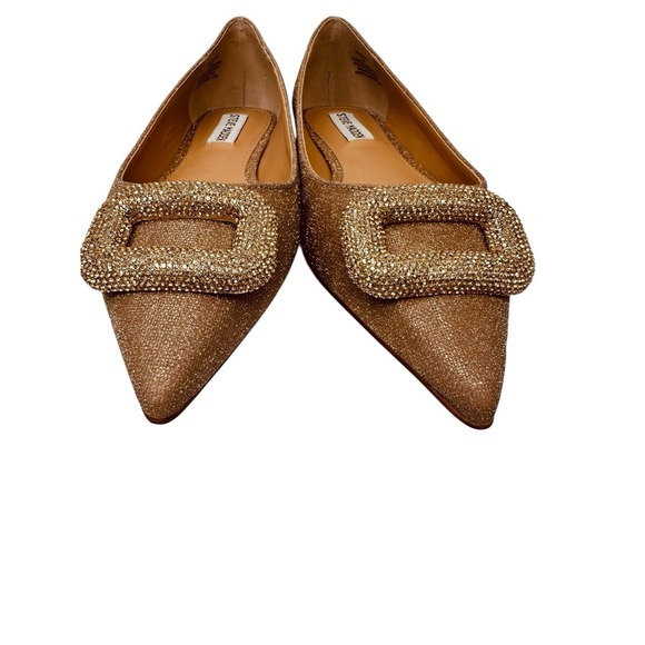 Women's Steve Madden Tink Color Gold Pointy Ballet Flat Size 8M NWB - Picture 6 of 13